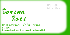 dorina koti business card